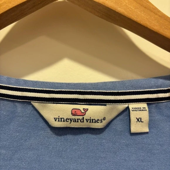 Vineyard Vines Womens XL Blue Striped Long Sleeve Crewneck Boxy T-Shirt Top - Picture 2 of 7